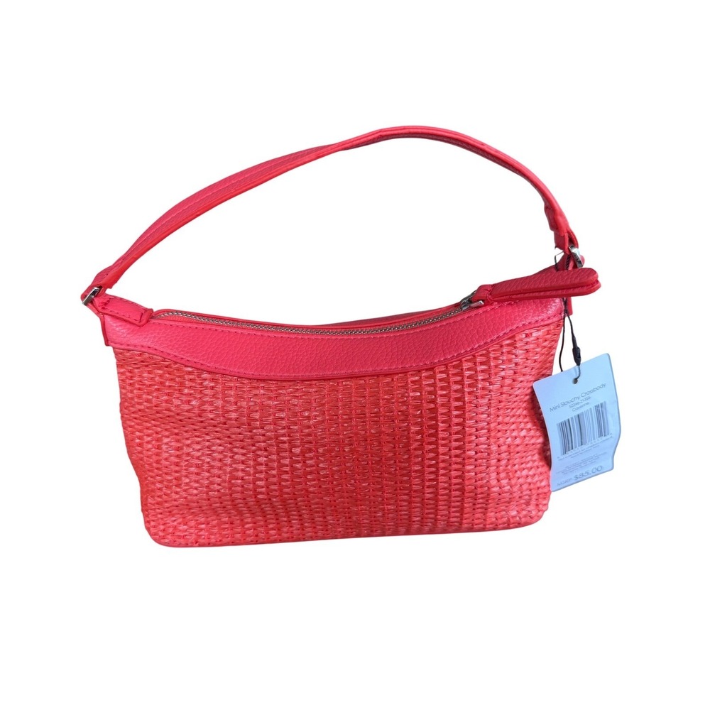 Vera Bradley Mini Slouchy Crossbody Bag Cayenne Red Woven Faux Leather